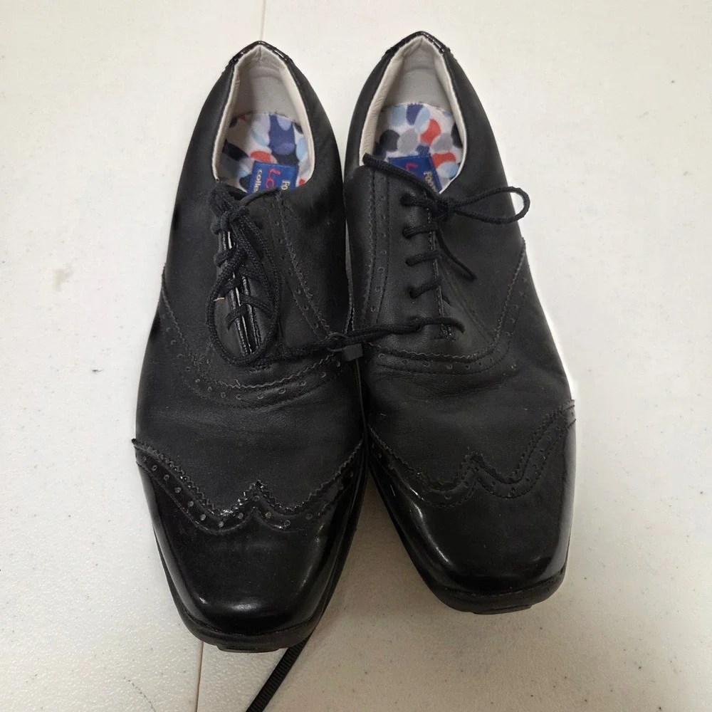 FootJoy LoPro Collection 97045 Black Leather Wingtip Golf Shoes Womens 8M